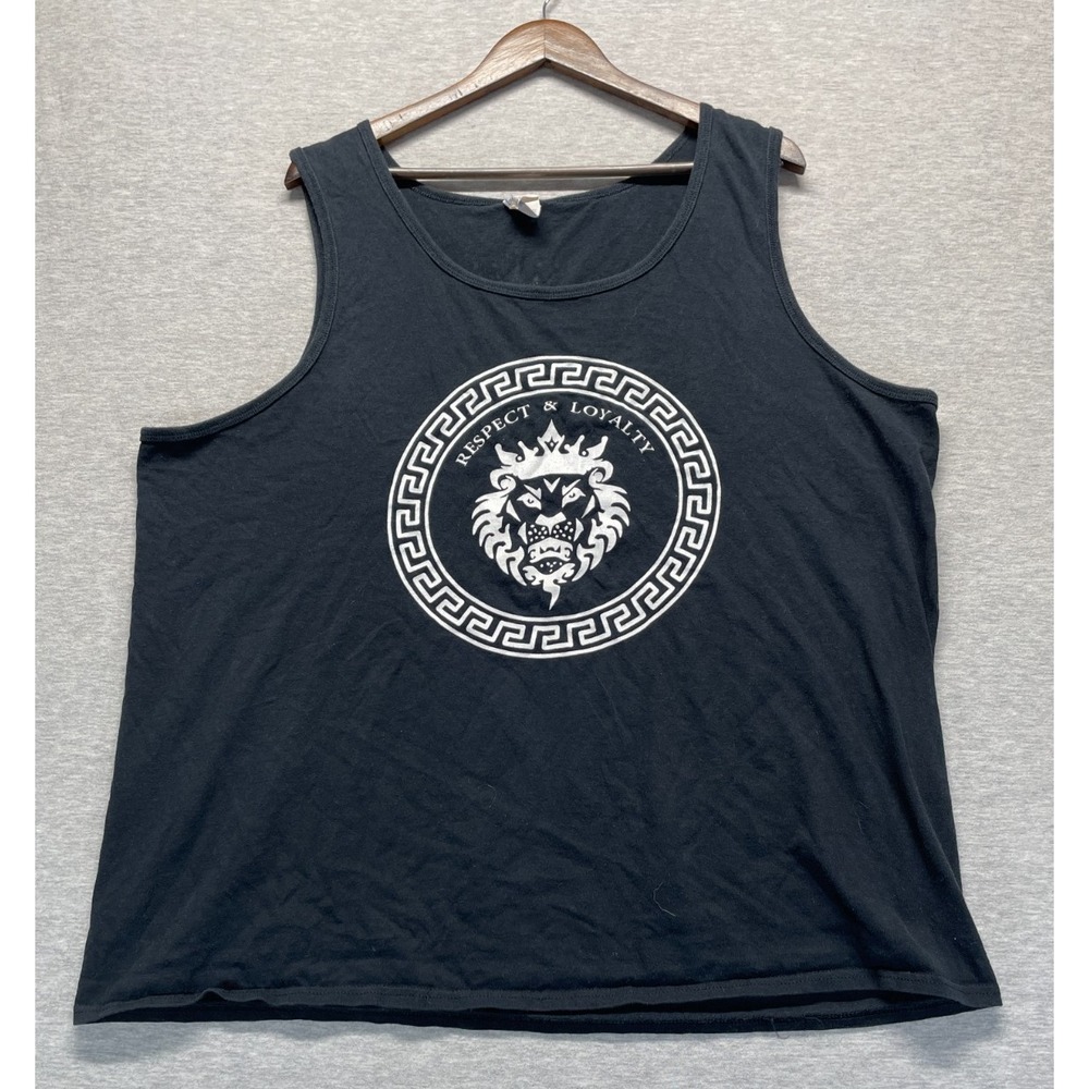 Port & Company Tank Top Mens 2XL Black Cotton Sleeveless Graphic Print Logo